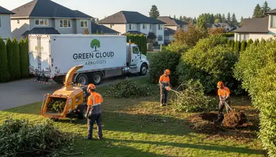 Professional shrub removal service clearing overgrown bushes in Fort Worth, TX yard