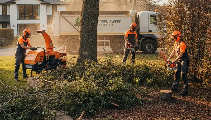 Professional shrub removal service clearing overgrown bushes in Fort Worth, TX yard