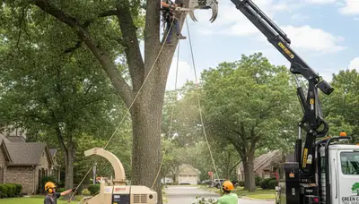 Arborists performing professional tree removal in Fort Worth, TX for Chop Chop Tree services