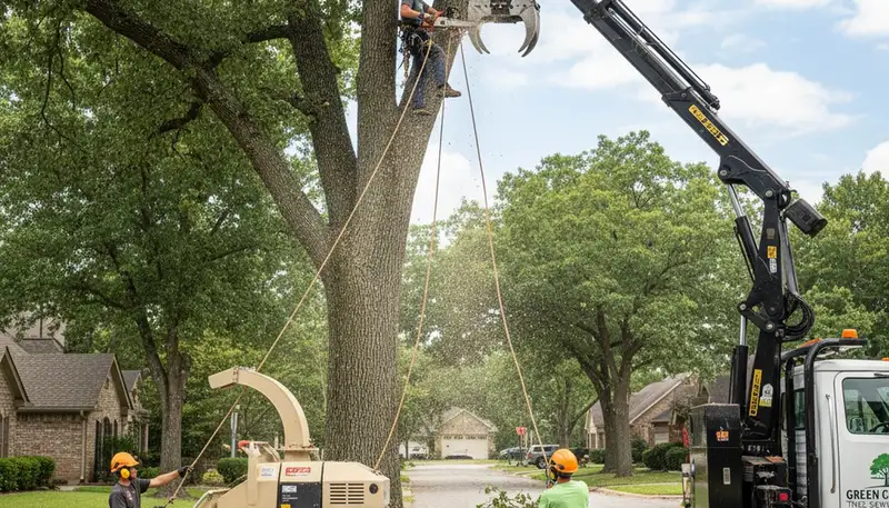 Arborists performing professional tree removal in Fort Worth, TX for Chop Chop Tree services