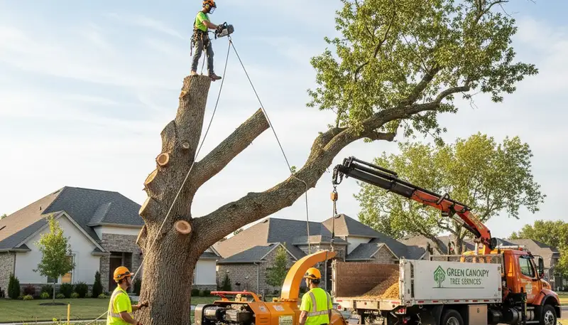 Arborist performing tree removal in Fort Worth, TX for Chop Chop Tree professional tree service
